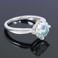 Elegant Off-White ting of Blue Diamond Solitaire Ring in Prong Style, 2.10 Ct Certified. Great Brilliance & Luster - ZeeDiamonds