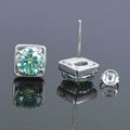 Certified Blue Diamond Stud Earrings in White Gold Finish! Great Brilliance & Luster, 4.00 Ct Certified - ZeeDiamonds