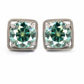 Certified Blue Diamond Stud Earrings in White Gold Finish! Great Brilliance & Luster, 4.00 Ct Certified - ZeeDiamonds