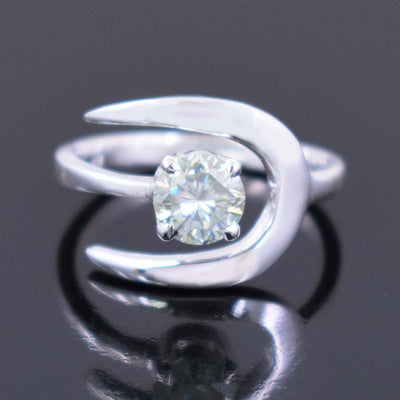 1.00 Ct Designer Off-White Diamond Solitaire Ring in Prong Style, 100% Certified. Ideal Gift for Anniversary, Birthday - ZeeDiamonds