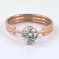 Very Elegant Off-White Diamond Solitaire Ring in Rose Gold, 1 Ct Certified. Ideal Gift for Anniversary, Birthday - ZeeDiamonds