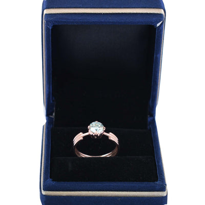 Very Elegant Off-White Diamond Solitaire Ring in Rose Gold, 1 Ct Certified. Ideal Gift for Anniversary, Birthday - ZeeDiamonds