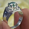 Stunning 1.20 Ct Certified Blue Diamond Solitaire Men's Ring in Prong Setting. Latest Design & Great Shine! Gift For Husband/Boyfriend - ZeeDiamonds