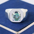 Stunning 1.20 Ct Certified Blue Diamond Solitaire Men's Ring in Prong Setting. Latest Design & Great Shine! Gift For Husband/Boyfriend - ZeeDiamonds