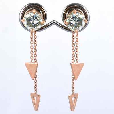 3 Ct Charming Off White Diamond Dangler Earrings with Hanging Style! Gorgeous Look & Great Shine! Gift For Birthday! - ZeeDiamonds