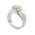 3.15 Ct Champagne Diamond Solitaire Ring in 925 Silver with White Finish, New Design & Great Shine, Ideal For Gift - ZeeDiamonds