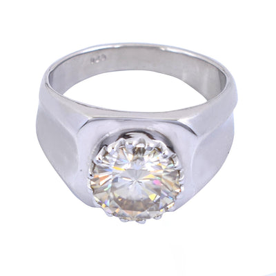 3.15 Ct Champagne Diamond Solitaire Ring in 925 Silver with White Finish, New Design & Great Shine, Ideal For Gift - ZeeDiamonds