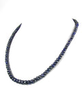 6mm-7mm Faceted Blue Sapphire Gemstone Necklace - ZeeDiamonds