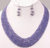 4 - 5 mm Handmade Natural Tanzanite Gemstone Beads 7 Strand Necklace - ZeeDiamonds