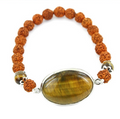 Rudraksh and Tiger Eye Gemstone Astrological Bracelet - ZeeDiamonds