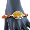Rudraksh and Tiger Eye Gemstone Astrological Bracelet - ZeeDiamonds