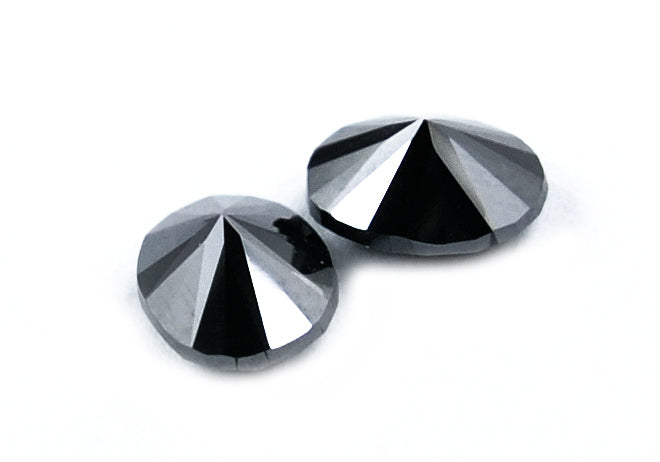 Certified 3.840 ct Oval Cut African Black Diamond Pair.AAA Earth Mined - ZeeDiamonds