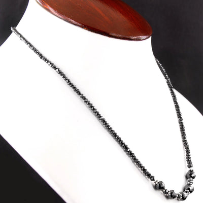 4-8 mm AAA Quality Black Diamond Necklace.Great shine & luster! - ZeeDiamonds