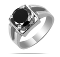 2-4 Ct Black Diamond Solitaire Wedding Ring, Men's Rings - ZeeDiamonds