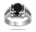 2-4 Ct Black Diamond Solitaire Wedding Ring, Men's Rings - ZeeDiamonds
