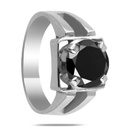 2-4 Ct Black Diamond Solitaire Wedding Ring, Men's Rings - ZeeDiamonds