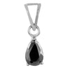 3.5 Cts Certified Pear Shape Black Diamond Pendant in 925 Sterling Silver - Free Chain - ZeeDiamonds
