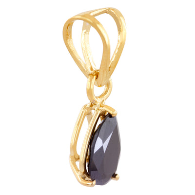 4.7 Cts Certified Pear Shape Black Diamond Pendant in 18K Gold - Free Chain - ZeeDiamonds