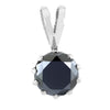 4.5 Cts Certified Round Cut Black Diamond Pendant in 925 Sterling Silver- Free Chain - ZeeDiamonds