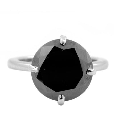 3 Ct Certified Black Diamond Solitaire Ring Gift for Anniversary - ZeeDiamonds