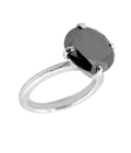 3 Ct Certified Black Diamond Solitaire Ring Gift for Anniversary - ZeeDiamonds