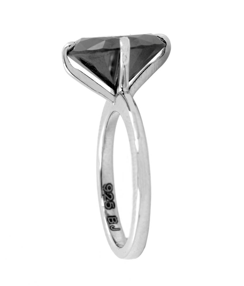 3 Ct Certified Black Diamond Solitaire Ring Gift for Anniversary - ZeeDiamonds