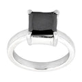 3ct,4ct,5ct Certified Princess Cut Black Diamond Solitaire Unisex Ring - ZeeDiamonds
