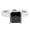 3ct,4ct,5ct Certified Princess Cut Black Diamond Solitaire Unisex Ring - ZeeDiamonds