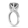 2.5 Ct Certified Black Diamond Engagement Ring With White Diamonds - ZeeDiamonds