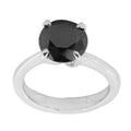 2 Ct Round Black Diamond Ring in Sterling Silver for Women's - ZeeDiamonds