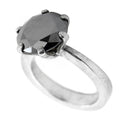 3-5 Cts Round Brilliant Cut Black Diamond Solitaire Ring In 925 Silver - ZeeDiamonds