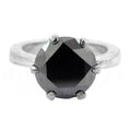 3-5 Cts Round Brilliant Cut Black Diamond Solitaire Ring In 925 Silver - ZeeDiamonds
