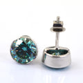 3.50 Ct Certified Amazing Blue Diamond Stud Earrings in 925 Silver with Bezel! Great Sparkle & Elegant Look! Gift For Birthday! - ZeeDiamonds