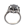 3-4 Cts Round Brilliant Cut Black Diamond Solitaire Ring With Prong Setting - ZeeDiamonds