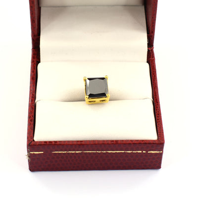 1.25 Ct AAA Certified Princess Cut Black Diamond Studs in Yellow Gold - ZeeDiamonds