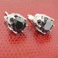 4 Ct AAA Certified Black Diamond Solitaire Studs in 925 Silver, Great Shine - ZeeDiamonds