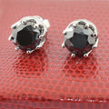 4 Ct AAA Certified Black Diamond Solitaire Studs in 925 Silver, Great Shine - ZeeDiamonds