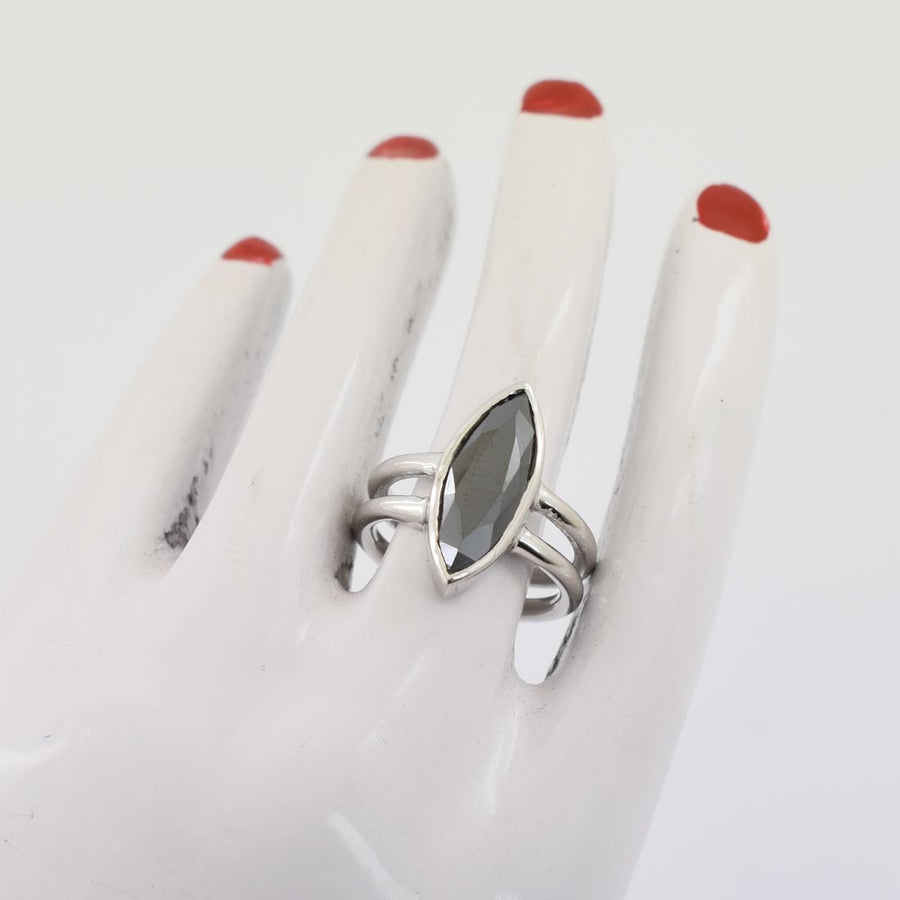 4 Ct AAA Quality Marquise Cut Black Diamond Solitaire Ring - ZeeDiamonds