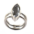 4 Ct AAA Quality Marquise Cut Black Diamond Solitaire Ring - ZeeDiamonds