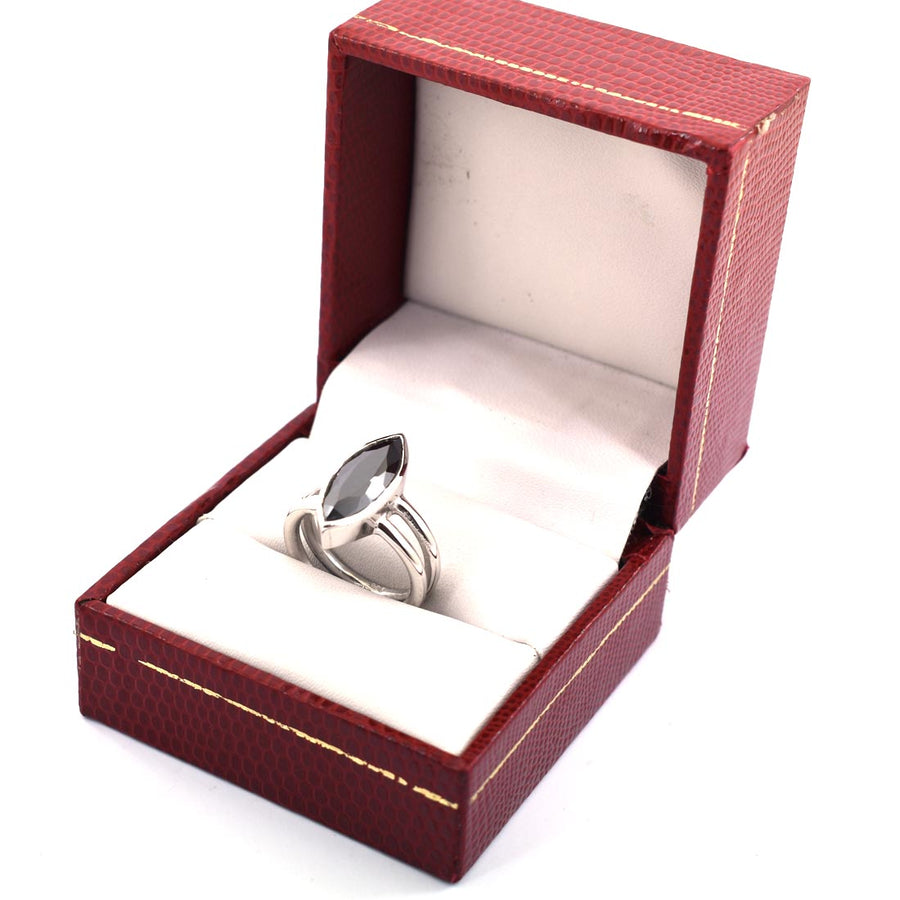 4 Ct AAA Quality Marquise Cut Black Diamond Solitaire Ring - ZeeDiamonds