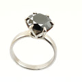 3-4 Ct Certified Brilliant Cut Black Diamond Solitaire Ring - ZeeDiamonds