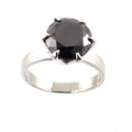 3-4 Ct Certified Brilliant Cut Black Diamond Solitaire Ring - ZeeDiamonds