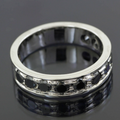 Black Diamond Accents Wedding Band Ring in Sterling Silver For Gift - ZeeDiamonds