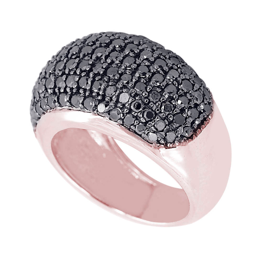 2 Cts Black Diamond Solitaire Fancy Ring In Rose Gold Finish - ZeeDiamonds