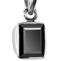 3-5 Ct, Rectangle Shape Black Diamond Pendant in Sterling Silver - ZeeDiamonds