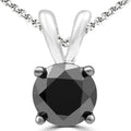 2.5 Ct Round Brilliant Cut Black Diamond Pendant, Great Shine & Luster - ZeeDiamonds