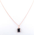 3.5 Ct Certified Black Diamond Pendant In Rose Gold - Birthday Gift- AAA Quality - ZeeDiamonds