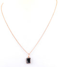 3.5 Ct Certified Black Diamond Pendant In Rose Gold - Birthday Gift- AAA Quality - ZeeDiamonds