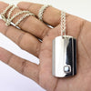 AAA 0.85 Cts Diamond Tag Necklace,Diamond Dog Tag, Gift For Son,Boyfriend,Father - ZeeDiamonds