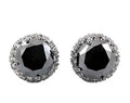 2.50 Ct Black Diamond Studs in 925 Silver With Diamond Accents - ZeeDiamonds